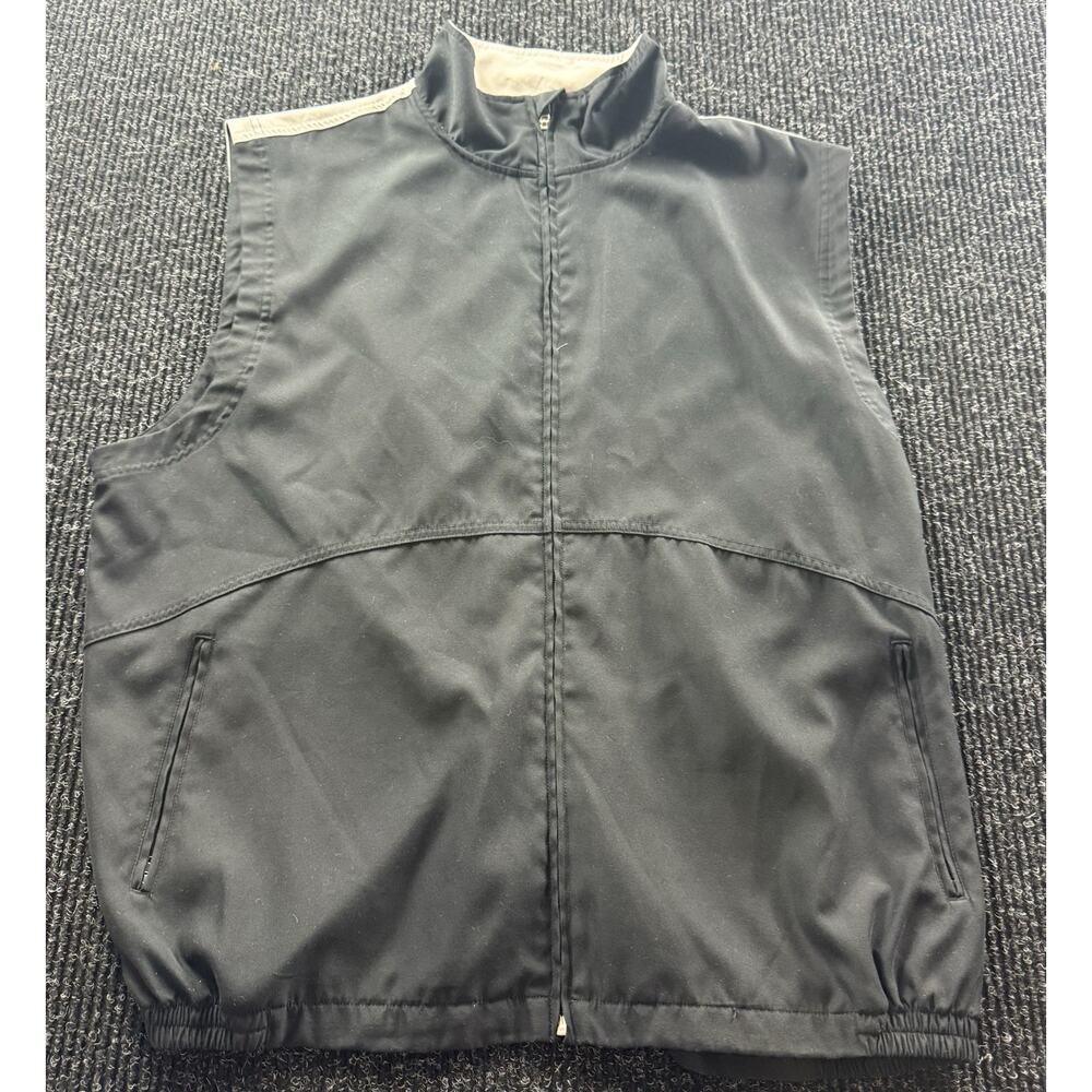 Alan Flusser Golf Vest Men’s L Black Performance Windbreaker Zip Sleeveless